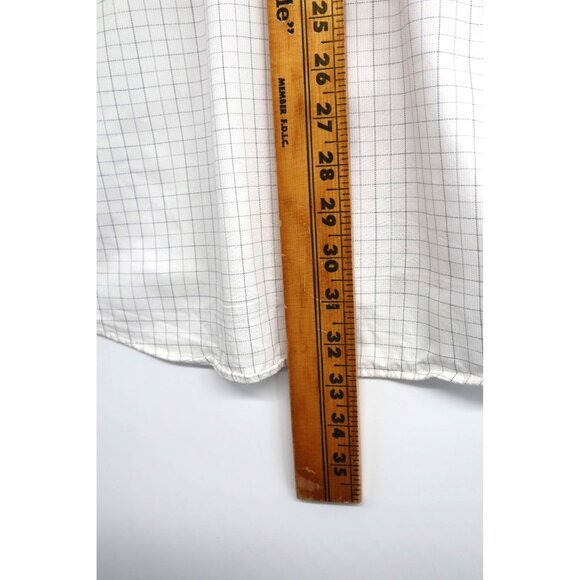 Donald J. Trump Signature Collection Mens White Check Long Sleeve Shirt Medium - Picture 9 of 10